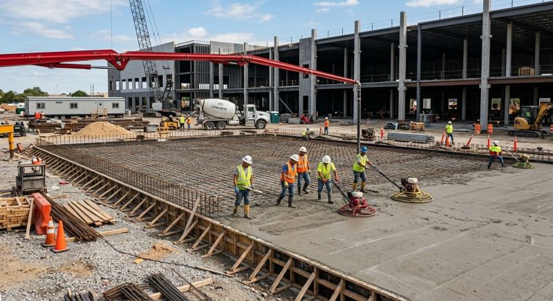 Commercial Slab Construction in Towns County, GA